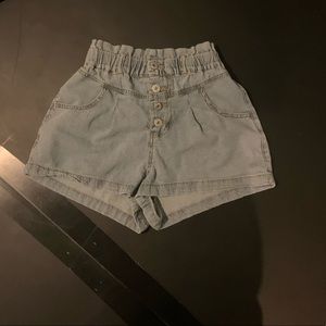 High waisted paper bag shorts